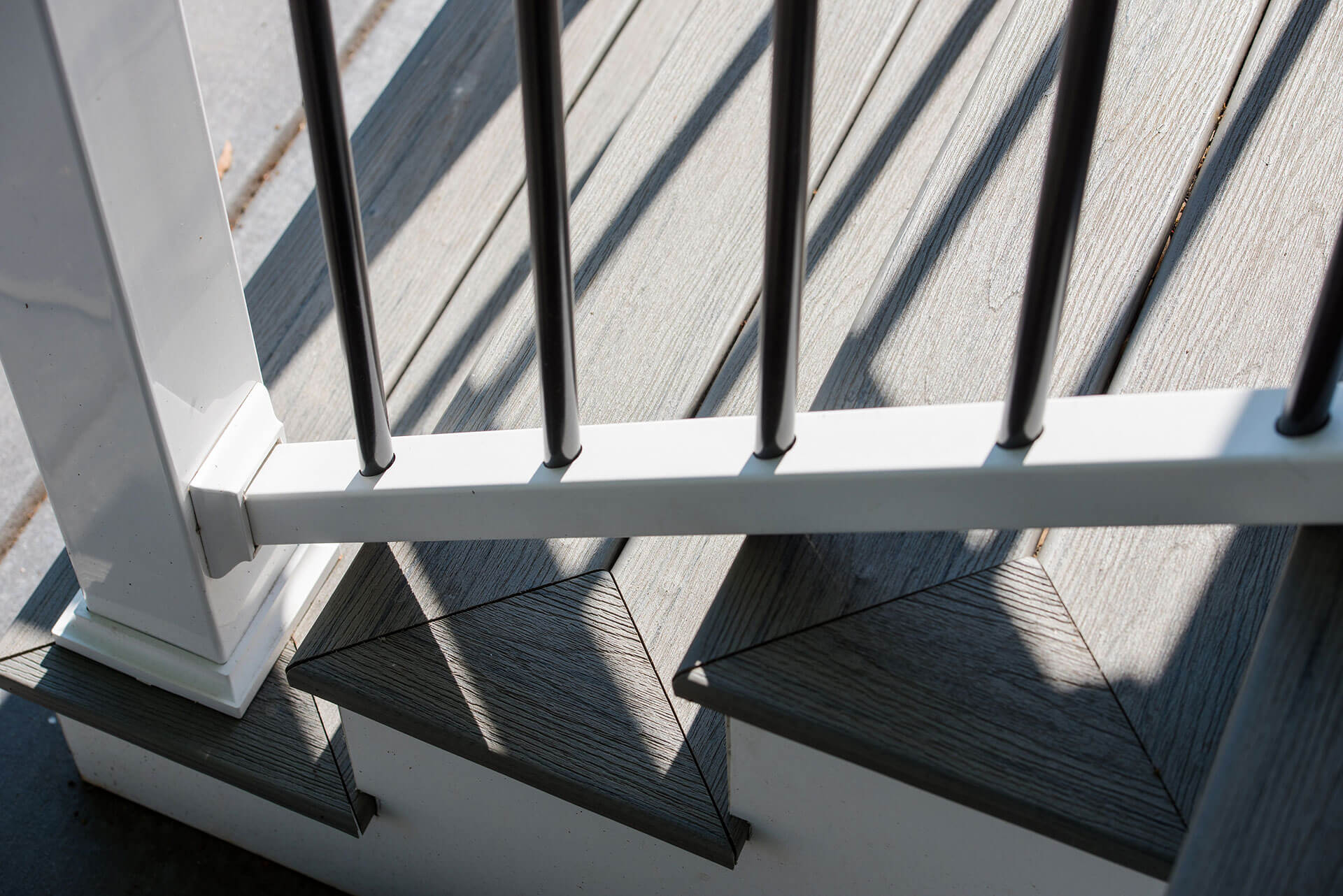 closeup of decking stairs