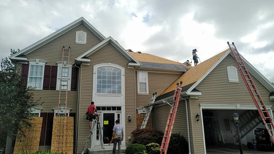 roofing installation in progress