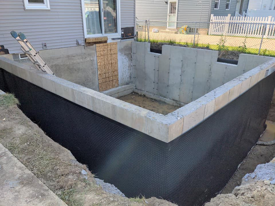 foundation poured for addition