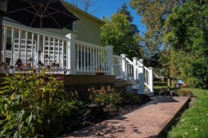 full view of backyard deck