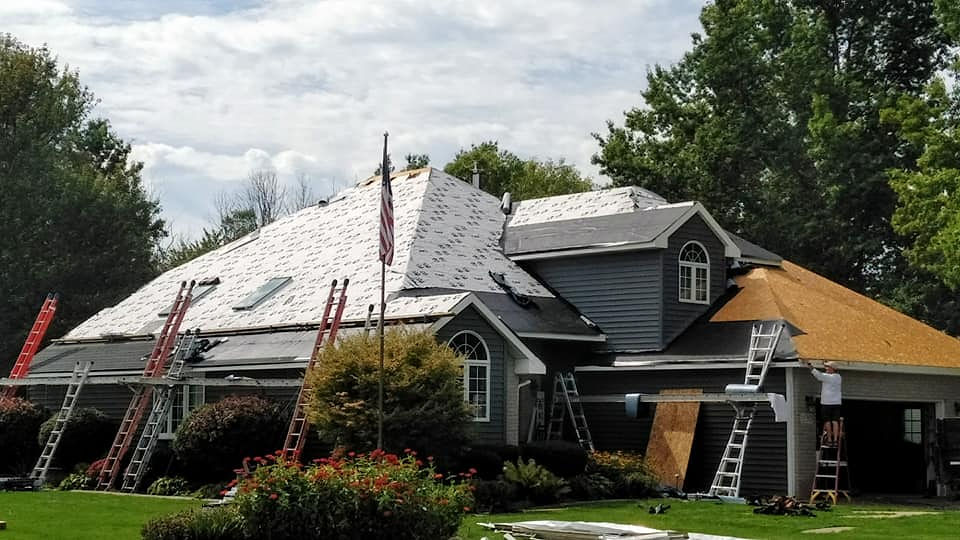 roof installation on complex roof